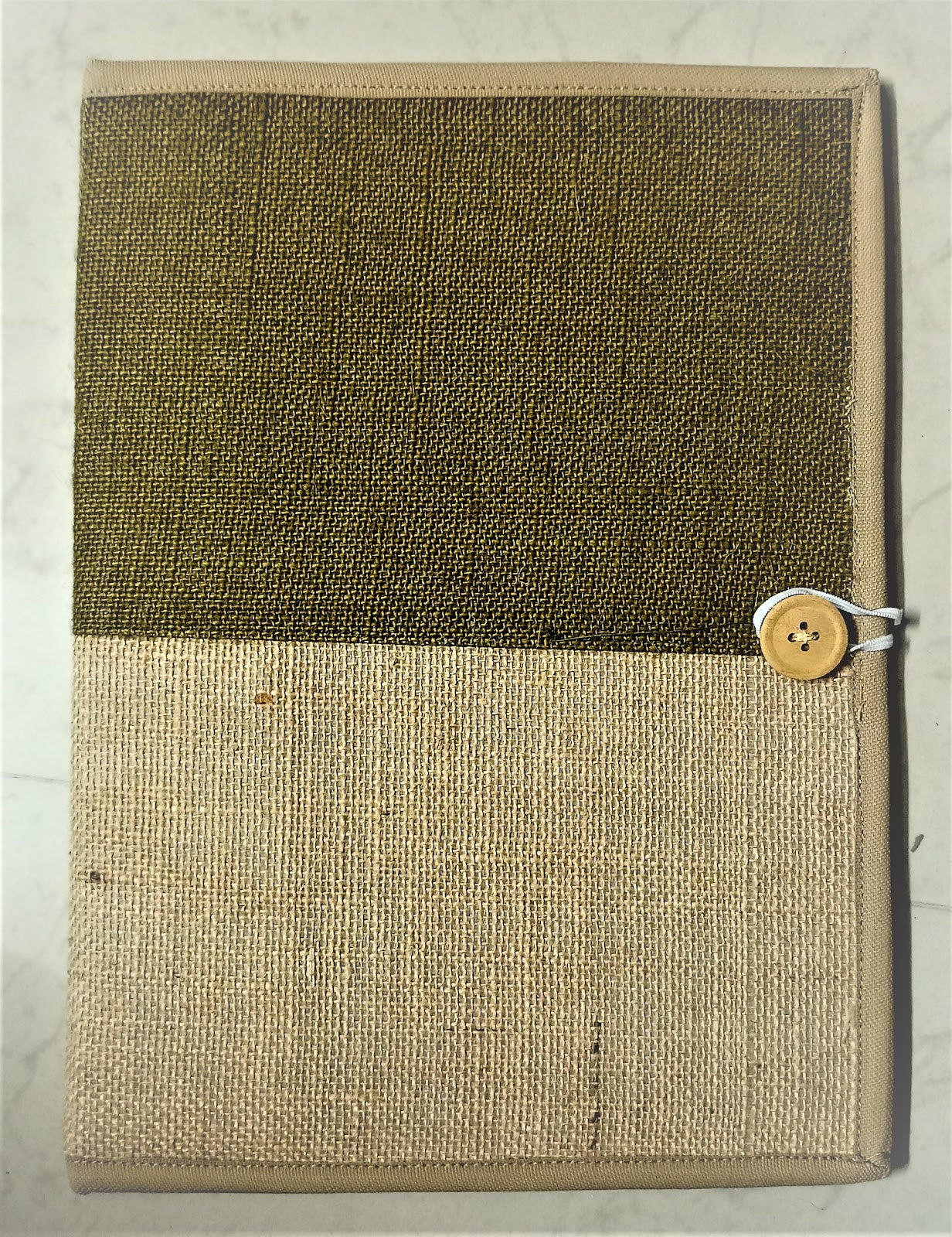 Jute File Folder with Button Closure