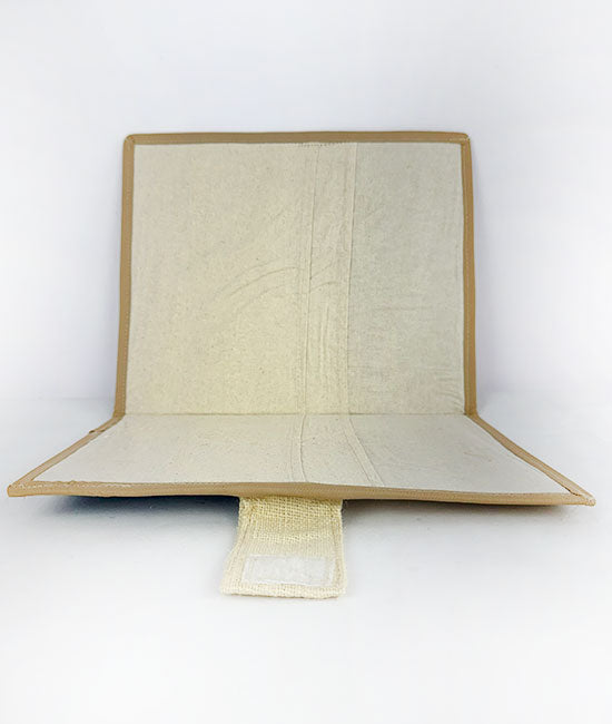 Jute-Cotton File Folder with Lace and Button Closure