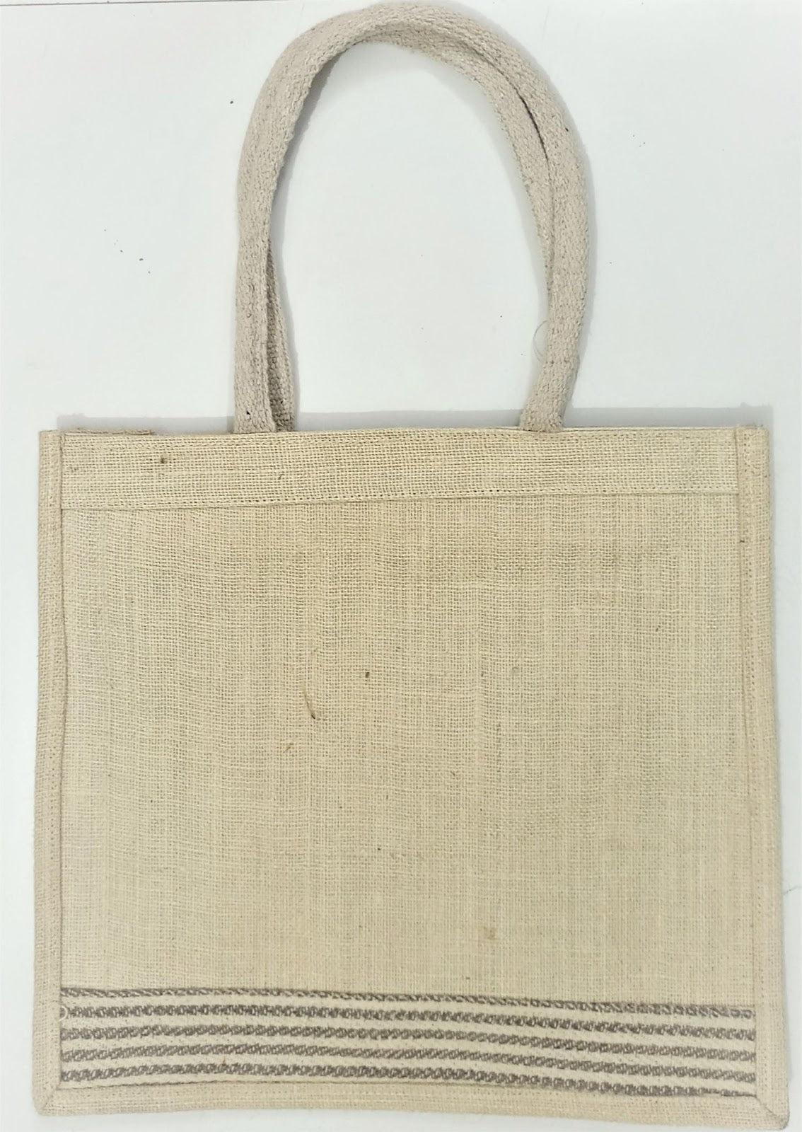 Jute Carry Bag with Tweed Patti