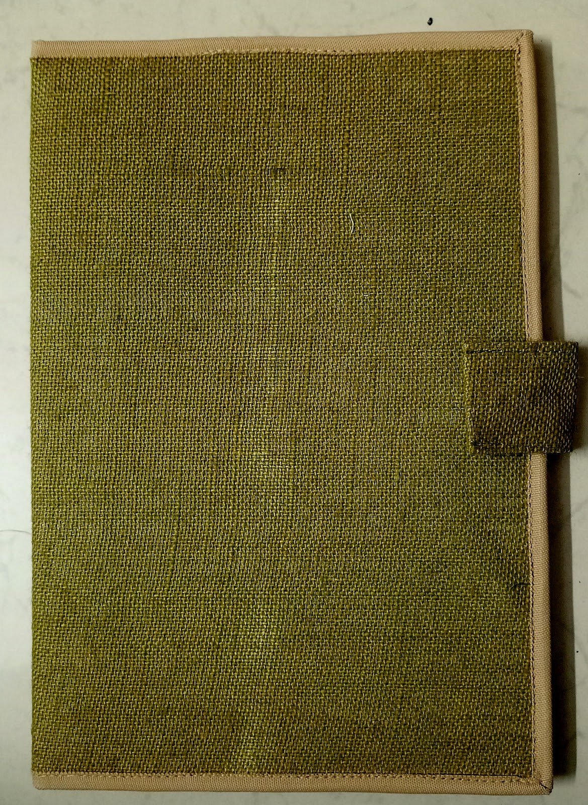 Jute File Folder With Magnet Button Closure