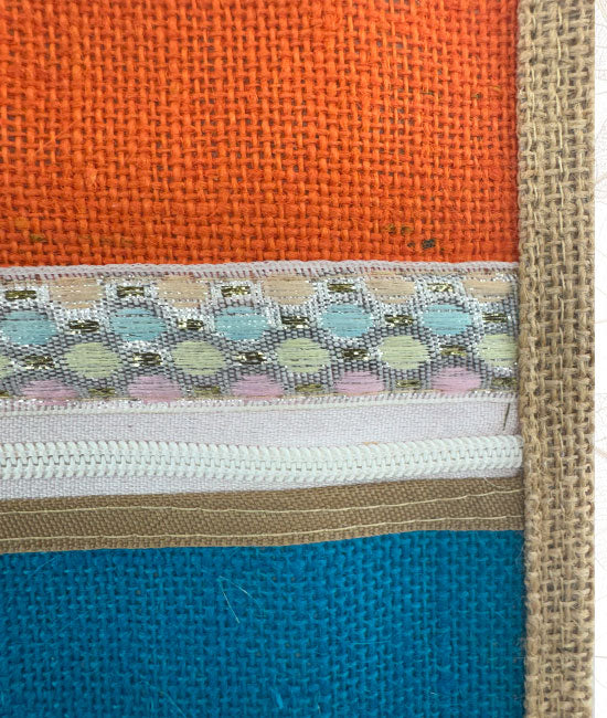 Jute Tiffin Bag With Front Zipper Pocket