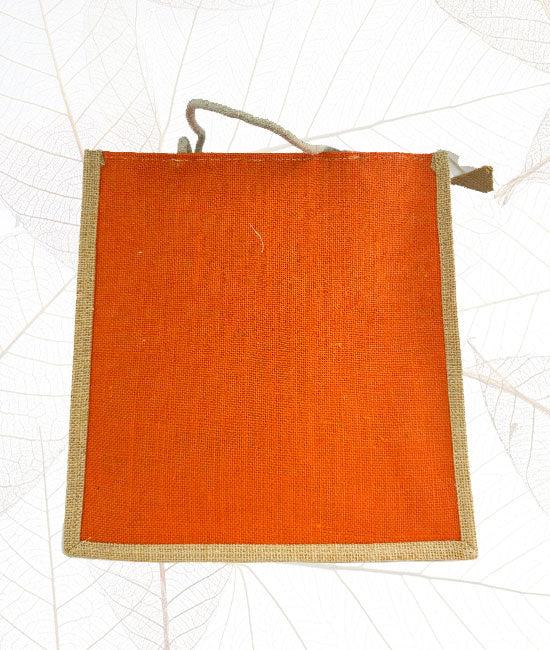 Jute Tiffin Bag With Front Zipper Pocket