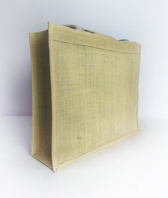 Aipan Print Jute Carry Bag Without Zipper Closure