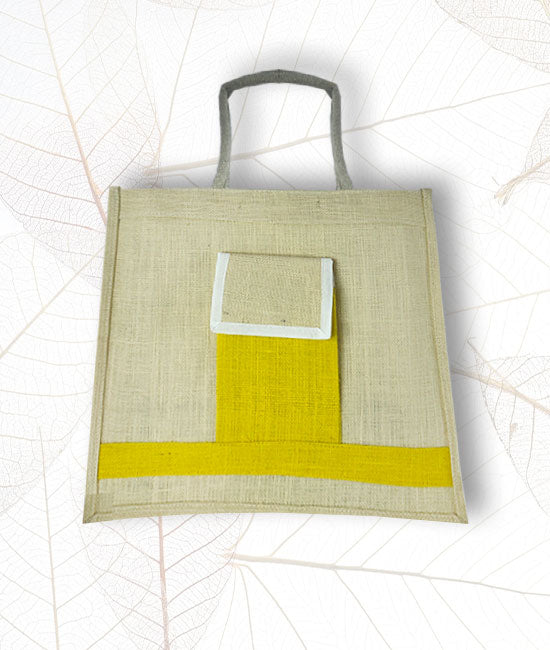 Jute Carry Bag with front pocket