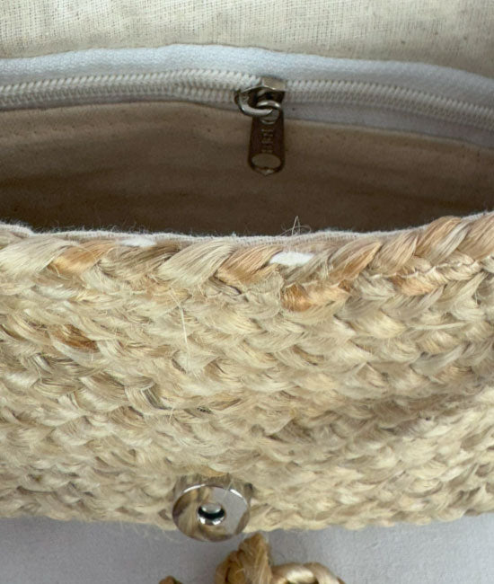 Hand Braided Jute Side Purse