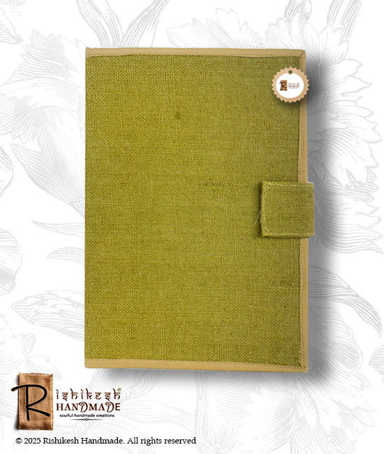 Jute File Folder With Magnet Button Closure