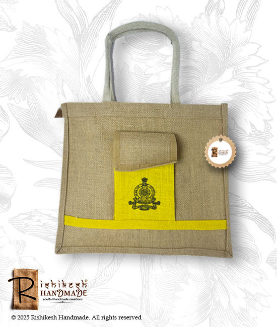 Jute Carry Bag with front pocket