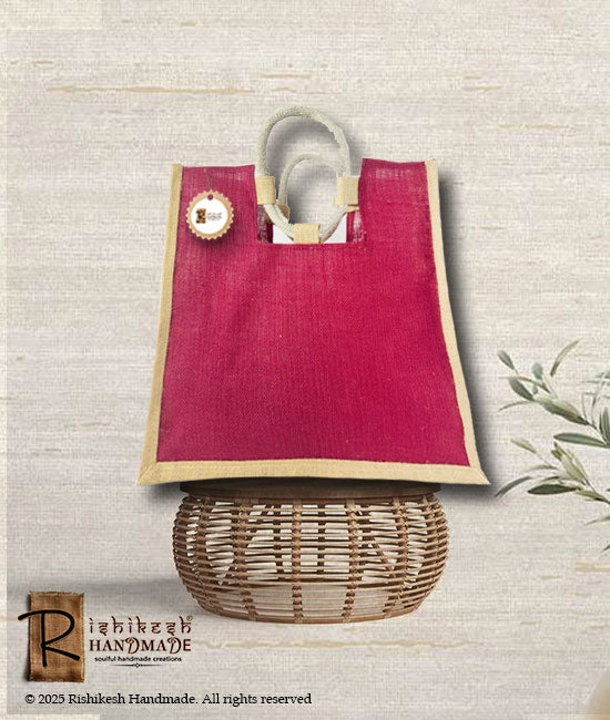 Jute Carry Bag with Round Handle