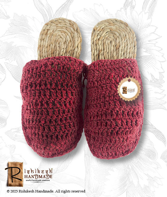 Jute Slipper With Woolen Top