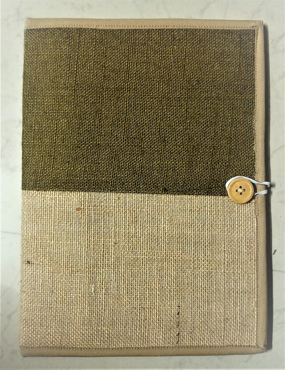 Jute File Folder with Button Closure
