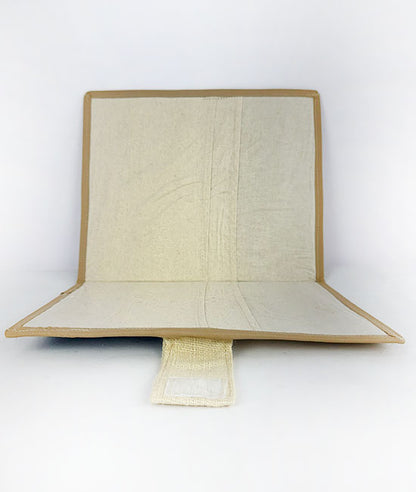 Jute-Cotton File Folder with Lace and Button Closure