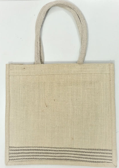 Jute Carry Bag with Tweed Patti