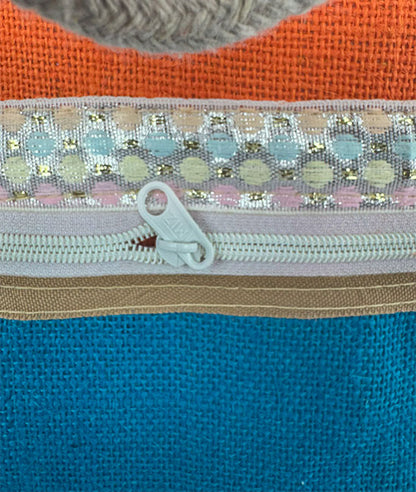 Jute Tiffin Bag With Front Zipper Pocket