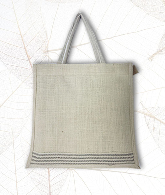 Jute Carry Bag with Tweed Patti