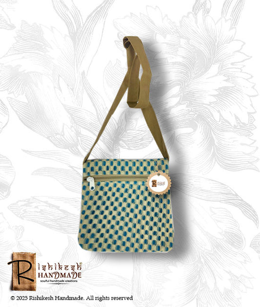 Jute Sling Bag With Plain Net