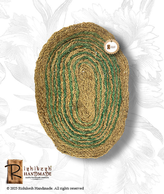 Hand Braided Bhimal Doormat - Oval