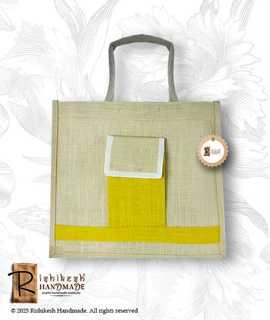Jute Carry Bag with front pocket